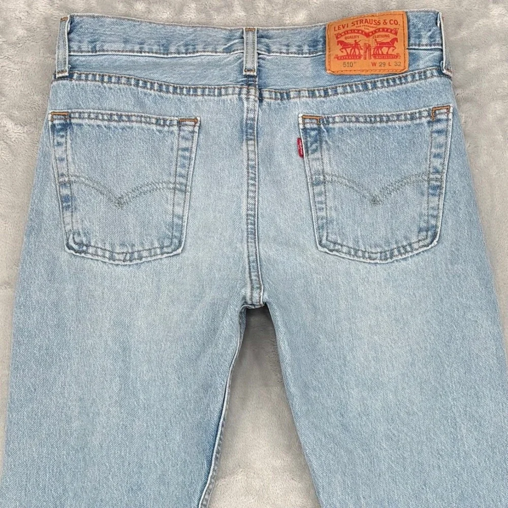 Levi's‎ Jeans Men 29x32 (Fit 29x30) Light Blue 510 Skinny Fit Skater Minimalist
